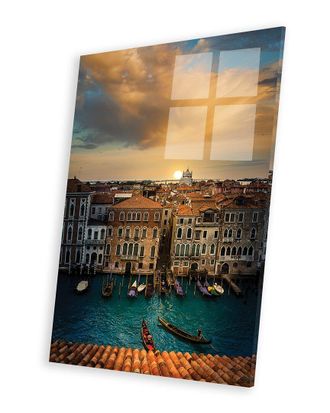 iCanvas Icanvas Sunset In Venice Print On Acrylic Glass By Enzo Romano