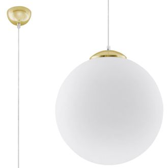 Sollux Lighting L&aacute;mpara de techo blanco, dorado acero, vidrio alt. 130 cm