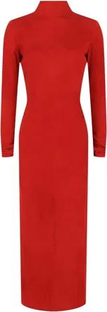 Ferragamo Womens Backless Suede Dress In Red