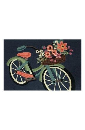 R16 Home Blossom Bike Indoor/Outdoor Rug in Indigo Multi at Nordstrom Rack, Size 24X36