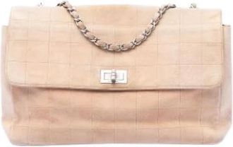 Chanel Pre-owned Suede chanel-bags - Dames - Vintage Schoudertas - Beige - ONE Size - Vintage