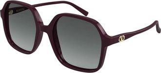 Valentino VLogo Zonnebril - Dames - Zonnebrillen - Paars - 56 MM - Nylon - Accessoires