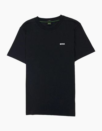 HUGO BOSS Mens Hugo Boss Tee Contrast Logo T Shirt Navy 405 - Black - Size: 36