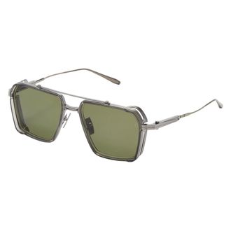 Akoni Tiros Zonnebril - unisex - Accessoires - Grijs - Maat: 58 MM Leer