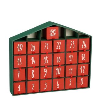 house of seasons Calendario de adviento rojo h28xb33xl5cm