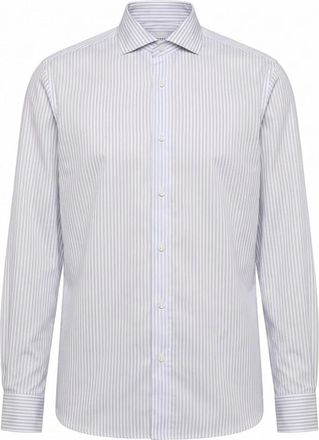 PESERICO Camisa de Popelina a Rayas - Shirts - Hombre - Azul - 2XL