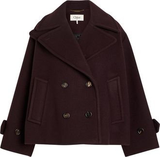 Chloé Double-breasted Wool-blend Jacket - Dark Purple - 40 (UK12 / M)