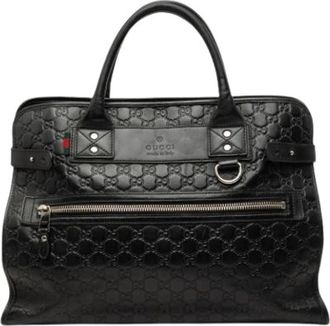 Gucci Pre-owned Business Tote Bag - Dames - Vintage Shopper - Zwart - ONE Size - Leer - Vintage