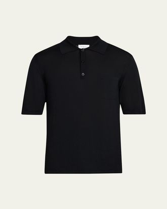 Saint Laurent Mens Fine Gauge Wool Polo Shirt