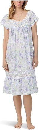 Eileen West Cotton Woven Cap Sleeve Waltz Nightgown Womens Clothing Watercolor Floral : SM