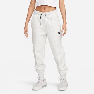 Nike Womens Nike Sportswear Tech Fleece Mid-Rise Jogger Pants in Grey | FB8330-013
