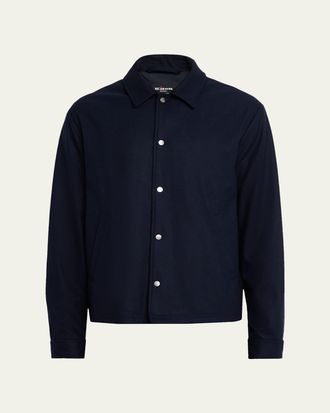 Kiton Mens Cashmere and Polyester Snap-Front Blouson