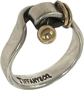 Tiffany & Co. Gold Silver Yellow Gold (18K) Silver 925 Band Ring (Pre-Owned)