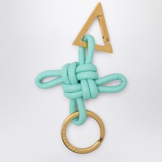 Bottega Veneta Water green Double Knot Triangle Square Keyring