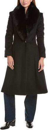 Sofiacashmere Sofiacashmere Oversized Collar Wool-Blend Coat