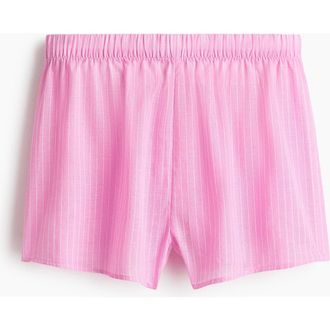 H&M Cotton Beach Shorts in Pink/pinstriped at Nordstrom, Size X-Large