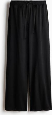 H&M Wide Drawstring Trousers in Black at Nordstrom, Size Xx-Large