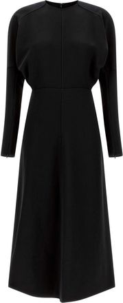 Victoria Beckham Black Crew Neck Midi Dress