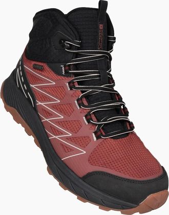 Mountain Warehouse Mens Mountain Warehouse Mens Alder Waterproof Hiking Boots - Red/Orange/Brown - Size: 11