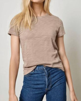 Lilla P Short Sleeve Backseam Crewneck Tee In Driftwood