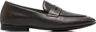 Alberto Gozzi Brown Strap Detail Low-Profile Leather Flats
