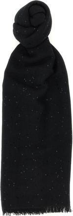 Brunello Cucinelli Black Cashmere Womens Scarf