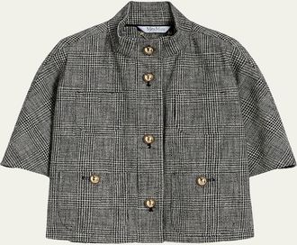 Max Mara Glen Plaid Cotton Cloak