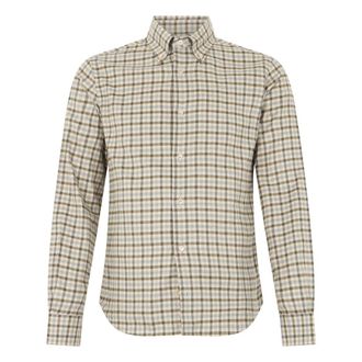 Fedeli Gekreepte blouse met lange mouwen - Heren - Casual Overhemden - Beige - 4XS - Katoen - Overhemden
