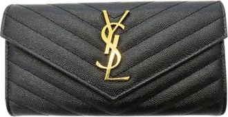 Saint Laurent Pre-owned Wallets, female, Black, Size: ONE SIZE Pre-owned Leather wallets