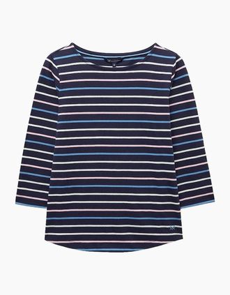 Crew Clothing Womens Crew Clothing Womens Essential Breton Long Sleeve T-Shirt - Multi/Blue - Size: 10