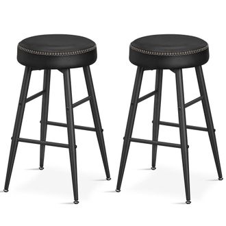 Vasagle 2 taburetes de bar con altura de 63 cm de color negro tinta