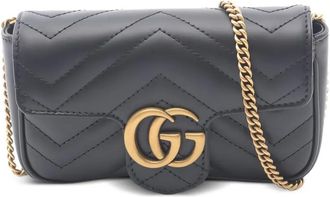 Gucci 20s mini logo-plaque shoulder bag - Black