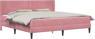 vidaXL Estructura De Cama Con Colch&oacute;n Rosa 180 X 200 Cm Terciopelo Vidaxl