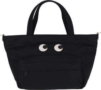 Anya Hindmarch Black E/W Eyes Recycled Nylon Tote