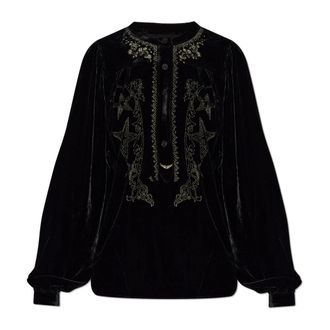 Zadig&Voltaire Blouses, female, Black, Size: XS Velour top Tigy