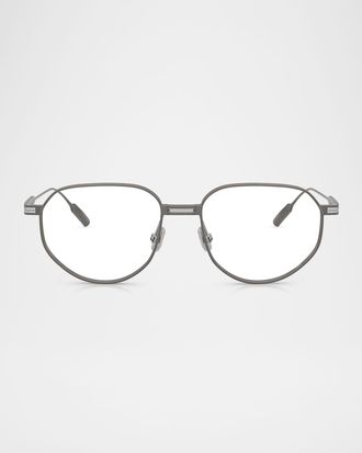 Brunello Cucinelli BC1008T Titanium Round Blue Light Glasses