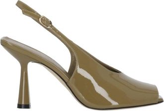 Stuart Weitzman Green Val 85 Polished Leather Slingback