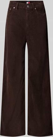 Tommy Jeans Wide Leg Cordhose aus reiner Baumwolle in Dunkelbraun, Gr&ouml;&szlig;e 26/32