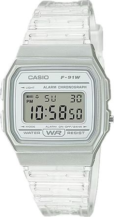 Casio Mens Transparent White Digital Watch - F-91WS-7CF
