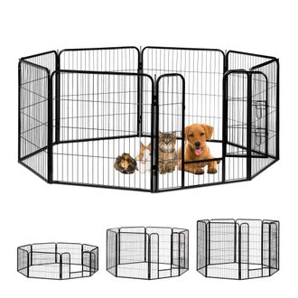 Relaxdays Relaxdays - Jaula Perro, Cachorro Y Animales Peque&ntilde;os Para Interior Y Exterior, Acero, Negro, 80 X 78 X 235 Cm