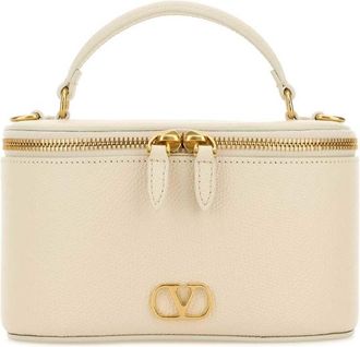 Valentino Garavani Ivory Leather Vlogo Signature Handbag