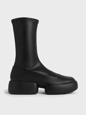 Charles & Keith Jamie Side-Zip Platform Calf Boots