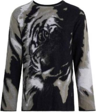 Roberto Cavalli Heritage Tiger Jacquard Sweater, Size Large