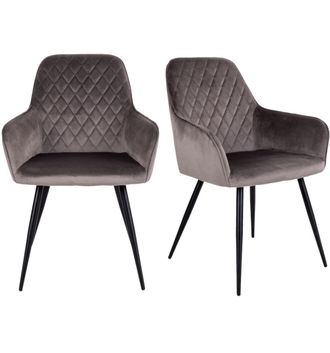 Moloo Silla de terciopelo color topo (x2)
