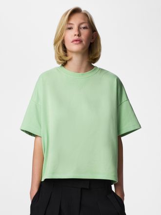 Pieces Sweatshirt PIECES PCCHILLI SUMMER 2/4 LOOSE SWEAT NOOS BC, Damen, Gr. XL, sprucestone, Sweatware, Obermaterial: 50% Baumwolle, 50% Polyester, unifarbe