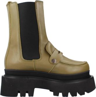 Yellow Stijlvolle Chelsea Boots met ornamentdetail - Dames - Chelseaboots - Groen - 39 EU - Schoenen