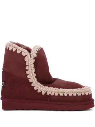 Mou double-face stitch-detail boots - Red