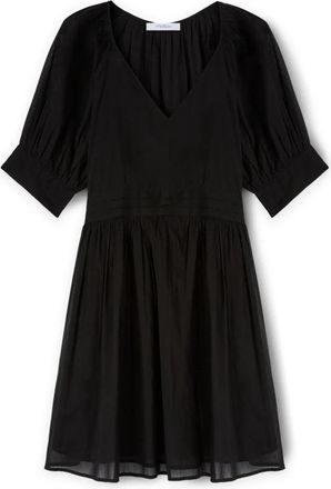 Motivi Korte Katoenen Muslin Jurk - Dames - Korte kleedjes - Zwart - XL - Katoen - Kleedjes