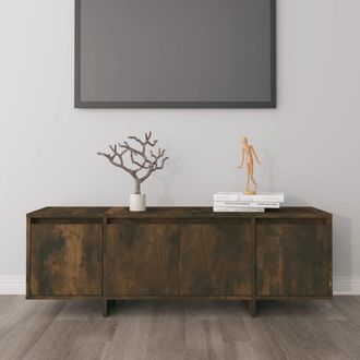 vidaXL Vidaxl - Mueble De Tv Madera Contrachapada Roble Ahumado 120x30x40,5 Cm