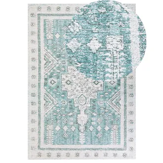 Beliani Beliani - Alfombra De Algod&oacute;n Verde Menta 160 X 230 Cm Poli&eacute;ster Oriental Desgastado Fulla